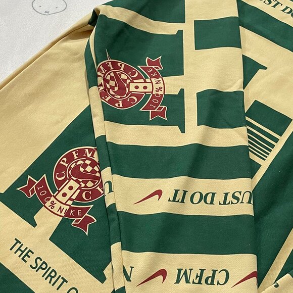 Nike Printed Contrast Stripe Polo Shirt, Green - Picture 3 of 6